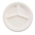 Paper Dinnerware, 3-Compartment Plate, 9-1/4" Diameter, White, 500/Carton