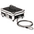 Plastic & Steel Cash Box w/Tumbler Lock, Black & Chrome - View 1