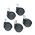 Safety Casters, 100 lbs./Caster, Nylon, Matte Black, 5/Set