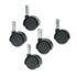 Duet Twin Wheels, 100 lbs./Caster, Nylon, Matte Black, 5/Set