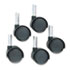 Duet Twin Wheels, 100 lbs./Caster, Nylon Bonded/Urethane, Matte Black, 5/Set