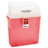Sharps Container for Patient Room, Plastic, 3 Gallon, Rectangular, Red
