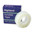Invisible Permanent Mending Tape, 3/4" x 1296", 1" Core, Clear