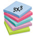 Super Sticky Pads, 3 x 3, Five Tropic Breeze Colors, 12 90-Sheet Pads/Pack