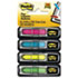 Arrow 1/2" Flags, Four Assorted Bright Colors, 24/Color, 96-Flags/Pack