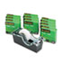DS520 Desktop Tape Dispenser/10 Rolls, 1" core, Acrylic, Black/Clear