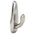 Adhesive Mount Metal Hook, Medium, Brushed Nickel Finish - View 1