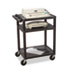 Adjustable-Height Plastic Utility Cart, 3-Shelf, 24w x 18d x 42h, Black
