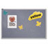 Vinyl Bulletin Board, 144 x 48, Wedgewood Blue, Anodized Aluminum Frame