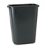 Deskside Plastic Wastebasket, Rectangular, 10 1/4 gal, Black - View 1