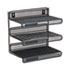 Mesh Three-Tier Letter Size Desk Shelf, 12 1/2 x 9 1/4 x 12 1/2, Black - View 1