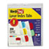 Laser Printable Index Tabs, 1 1/8 Inch, Five Colors, 100/Pack