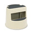 Rolling Step Stool, Curved Design, Retracting Casters, 16 dia. x 13h, Beige