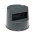 Rolling Step Stool, Curved Design, Retracting Casters, 16 dia. x 13h, Black