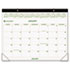 Recycled Two-Color Desk Pad Calendar, Green and Brown, 22" x 17", 2012