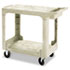 Flat Shelf Utility Cart, 2-Shelf, 19-3/16w x 37-7/8d x 33-1/3h, Beige