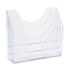 Three-Pocket File Folder Organizer, Plastic, 13 x 3 1/2 x 11 1/2, Clear
