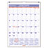 Recycled Monthly Wall Calendar, Blue and Red, 8" x 11", 2012