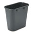Paper Pitch Recycling Bin, Rectangular, Polyethylene, 1 3/4 gal, Black