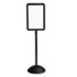 Double Sided Sign, Magnetic/Dry Erase Steel, 14 1/4 x 22 1/4, White, Black Frame
