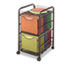 Onyx Mesh Mobile Double File, 1-Shelf, 15-1/2 x 17-1/4 x 27-1/4, Black