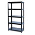 Boltless Steel Shelving, 5 Shelves, 36w x 18d x 72h, Black