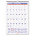 Recycled Monthly Erasable Wall Calendar, 15 1/2" x 22 3/4", 2012