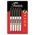 Permanent Markers, Fine Tip, Black, 5/Pack - View 1