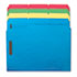 Folders, Two Fasteners, 1/3 Cut Assorted Top Tab, Letter, Blue, 50/Box