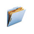 Pressboard Classification Folders, Letter, Six-Section, Blue, 10/Box