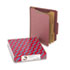 Pressboard Classification Folders, Self Tab, Letter, Six-Section, Red, 10/Box