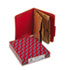 Pressboard Folders, Two Pocket Dividers, Letter, Six-Section, Bright Red, 10/Box