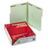 Three Inch Expansion Fastener Folder, 1/3 Top Tab, Letter, Gray Green, 25/Box