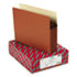 5 1/4 Expansion Drop Front Pocket, Straight Tab, Letter, Manila/Redrope, 10/Box