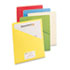 Slash Pocket Folders, Letter, 11 Point, Blue/Green/Manila/Red/Yellow, 25/Pack