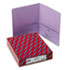 Two-Pocket Portfolio, Embossed Leather Grain Paper, Lavendar, 25/Box