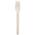 Compostable Cutlery, Plant Starch/Oil Fork, 6" Length, 100/Pack, White