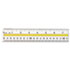 Highlighting Data Beveled Plastic Ruler, 15", Clear/Yellow Panel