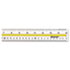 Highlighting Data Beveled Plastic Ruler, 15", Clear/Yellow Panel - View 1