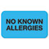 "No Known Allergies" Medical Labels, 7/8 x 1-1/2, Light Blue, 250/Roll