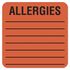 Medical Labels for Allergies, 2 x 2, Orange, 500/Roll