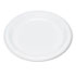 Plastic Dinnerware, Plates, 9" Diameter, White, 125/Pack