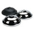 Crowd Control Bases, Chrome, 12" dia., Silver, 2/Box