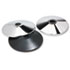 Adjusta-Tape Crowd Control Stanchion Bases, Chrome, 14" dia., Silver, 2/Box