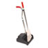 Ergo Dustpan With Broom, 12 Wide, Metal w/Vinyl Coated Handle, Black/Silver