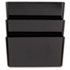 Recycled Wall File, Three Pocket, Plastic, Black
