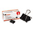 Mini Binder Clips, Steel Wire, 1/4" Cap., 1/2" Wide, Black/Silver, Dozen - View 1