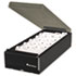 Business Card File, Metal/Plastic, 4 1/4 x 8 1/4 x 2 1/2, Black/Smoke