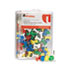 Colored Push Pins, Plastic, Rainbow, 3/8", 100/Pack