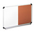 Cork/Dry Erase Board, Melamine, 24 x 18, Black/Gray Aluminum/Plastic Frame